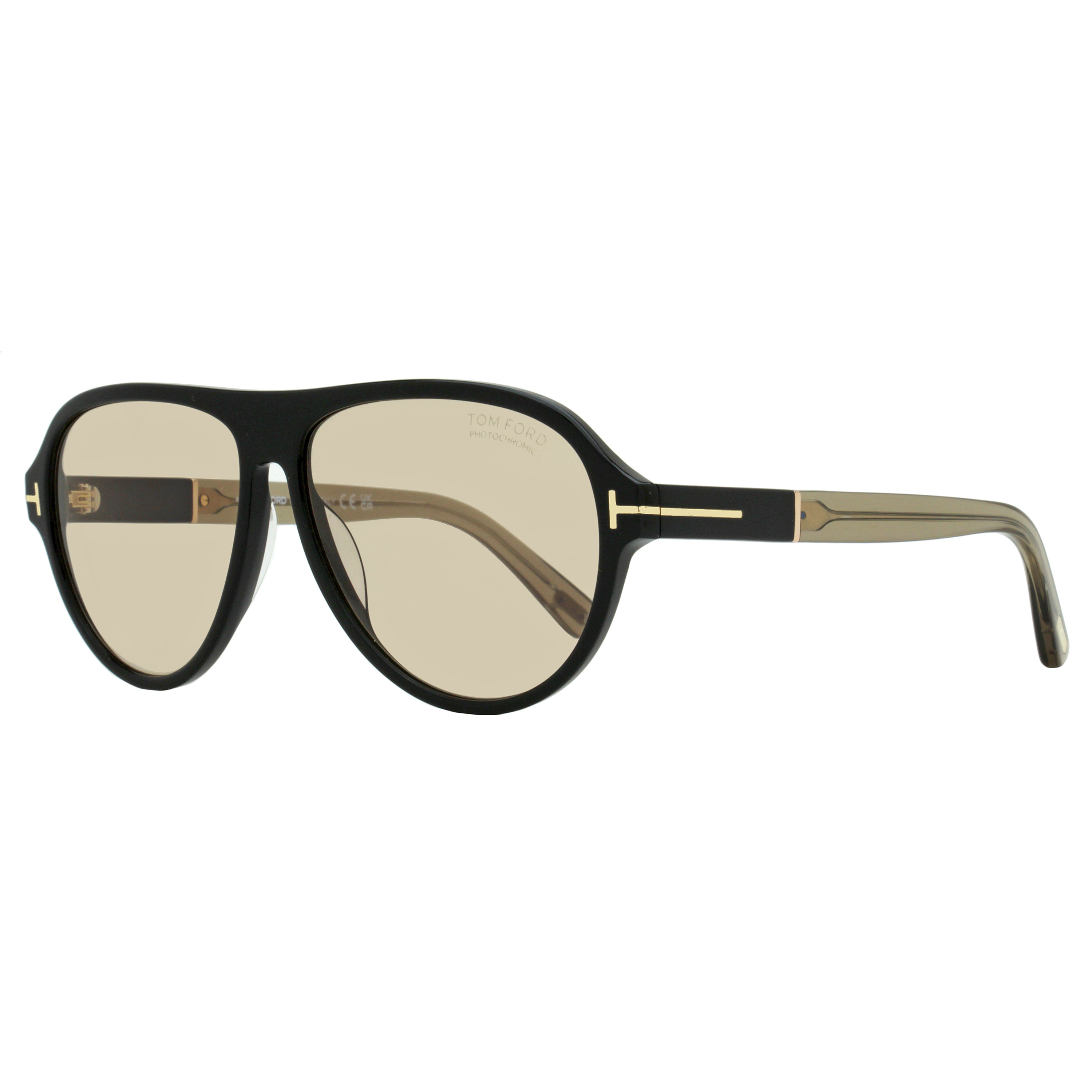 Tom Ford Quincy Photochromic Sunglasses Tf1080 01e Black/Beige 59mm Ft1080